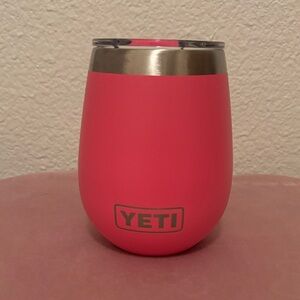 Yeti Tropical Pink wine tumbler